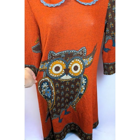 Just Funky Rustic Cottagecore Owl Dress - Picture 2 of 12